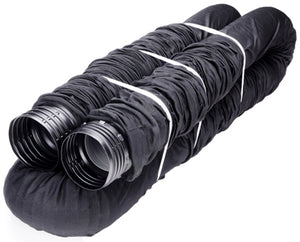 Flex Drain 50510 Flexible/Expandable Landscaping Drain Pipe, 4" x 25' Black