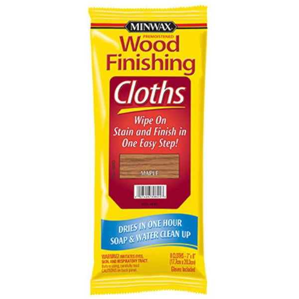 Minwax® 308210000 Pre-Moistened Wood Finishing Cloths, Maple