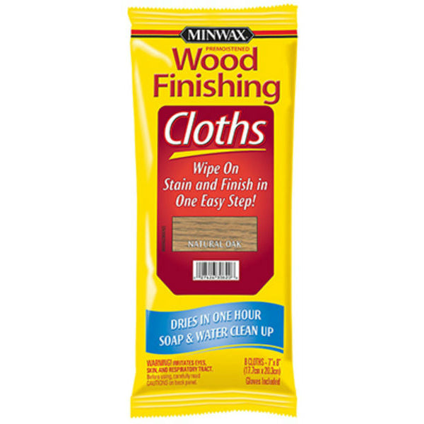 Minwax® 308200000 Pre-Moistened Wood Finishing Cloths, Natural Oak