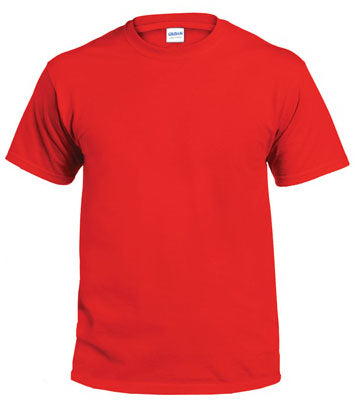 Gildan G2000RED-M Adult Short Sleeve Non-Pocket Tee Shirt, Medium, Red