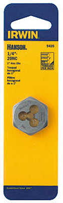 Irwin Tools 9420ZR Hanson® Carbon Steel Hexagon Machine Screw Die, 14 - 20 NC