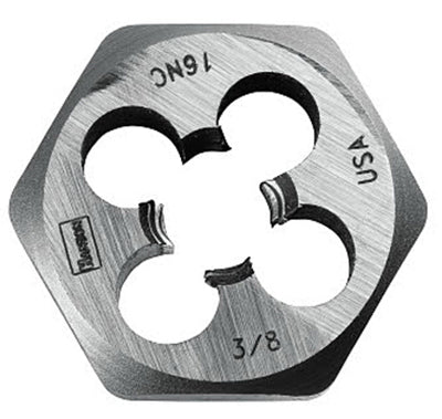 Irwin Tools 9434 Hanson® Hexagon Machine Screw Die, 3/8" - 16 NC, 1"