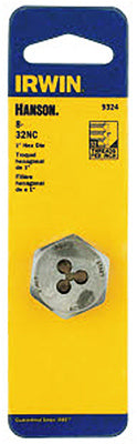 Irwin Tools 9328 Hanson® Hexagon Machine Screw Die, 10 - 24 NC, 1"