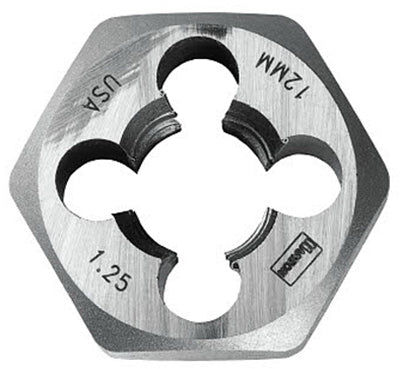 Irwin Tools 9742 Hanson® High Carbon Steel Hexagon Metric Die, 12 mm - 1.25
