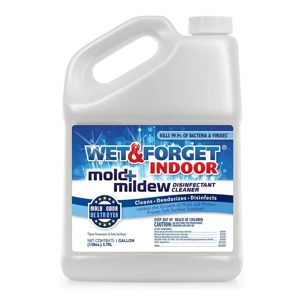 Wet & Forget 802128 Indoor Mold & Mildew Disinfectant Cleaner, 1 Gallon