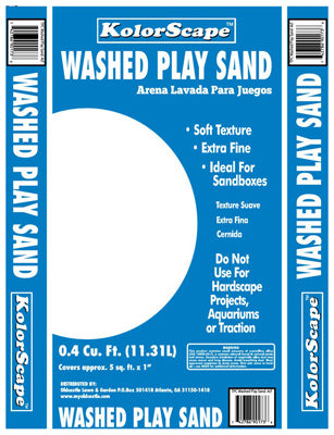 KolorScape 40105130 Washed Play Sand, 0.4 Cu.ft., White