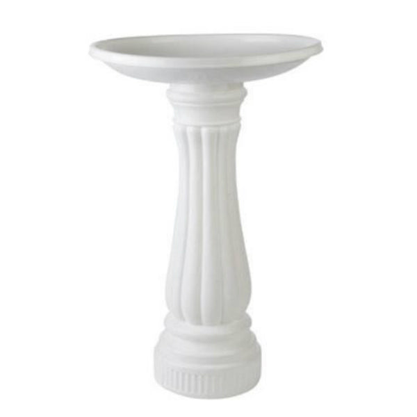 Union Products 61010 Round Resin Bird Bath, White, 17" x 25"