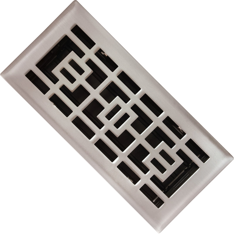 Imperial RG3273 Oriental Design Floor Register, Satin Nickel, 2.25" x 12"