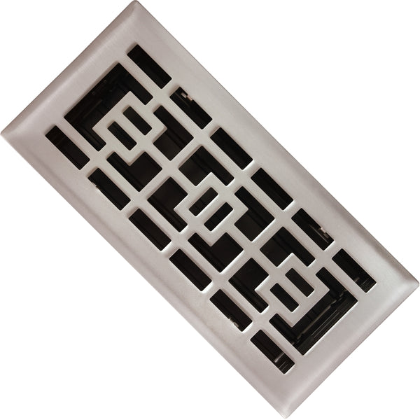 Imperial RG3273 Oriental Design Floor Register, Satin Nickel, 2.25" x 12"