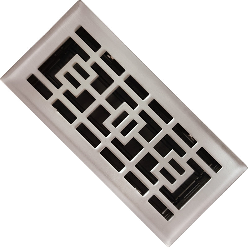 Imperial RG3295 Oriental Design Floor Register, Satin Nickel, 4" x 12"