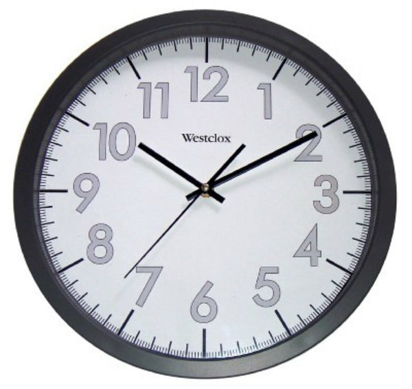 Westclox® 32067 Round Office Commercial Wall Clock, Black Case, 14"