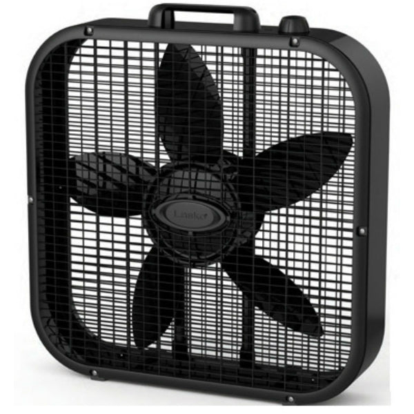 Lasko® B20401 Metal Box Fan, 3 Quiet Speeds, Black, 20"