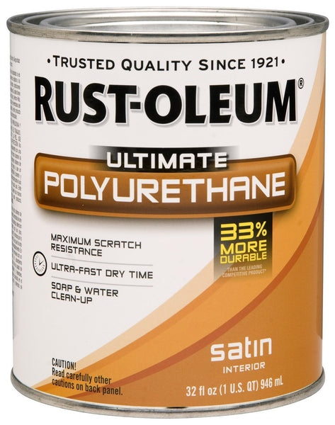 Rust-Oleum® 260163 Wood Care Ultimate Interior Polyurethane, 1 Qt, Satin
