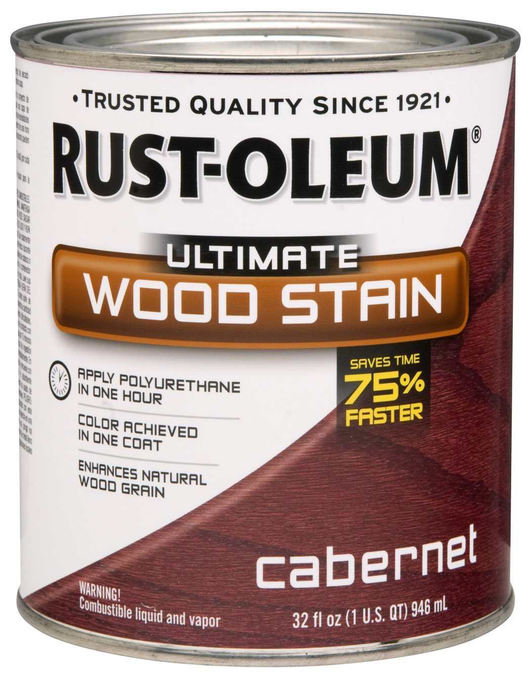 Rust-Oleum® 260161 Ultimate Interior Wood Stain, 1 Qt, Cabernet