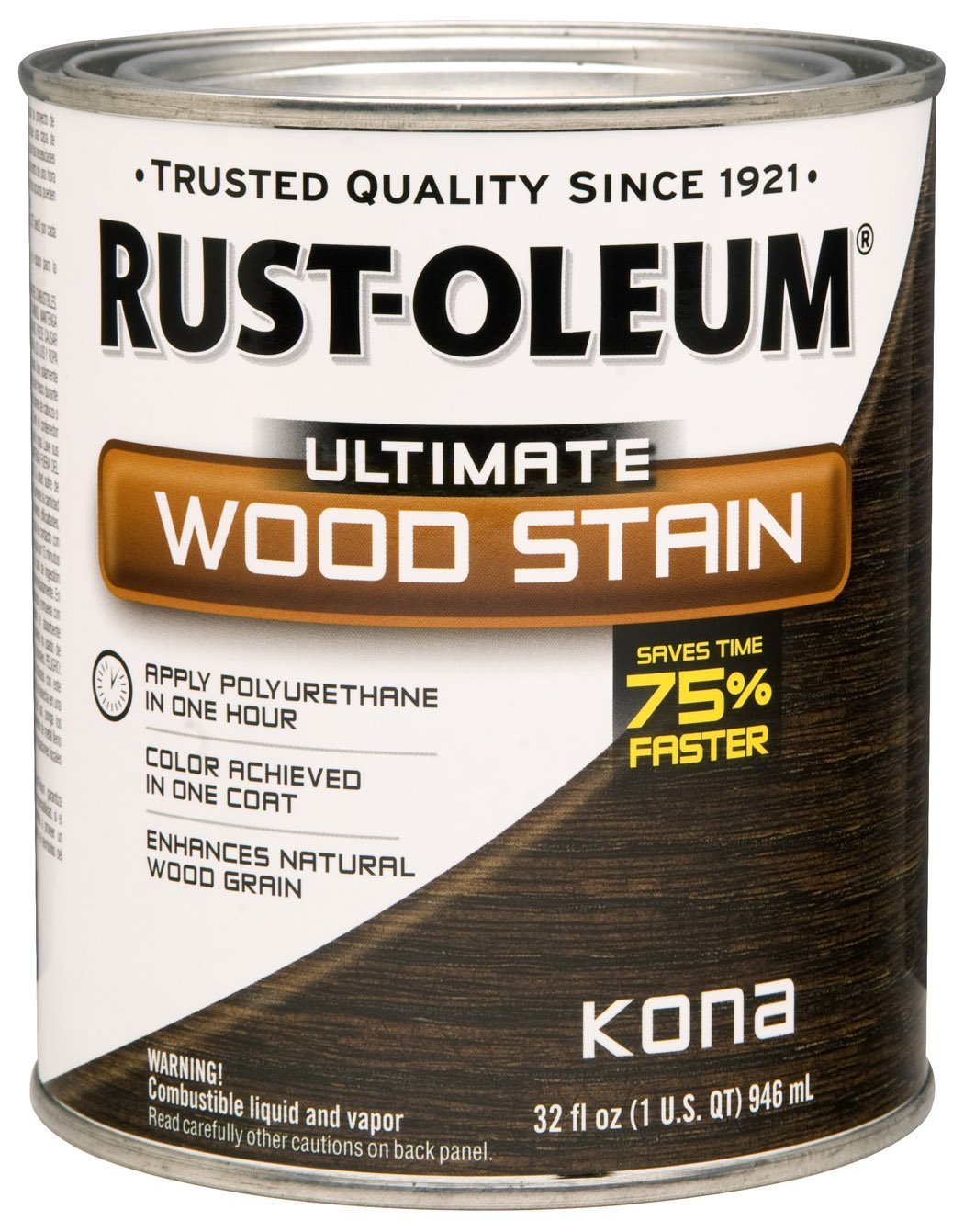 Rust-Oleum® 260154 Ultimate Interior Wood Stain, 1 Qt, Kona
