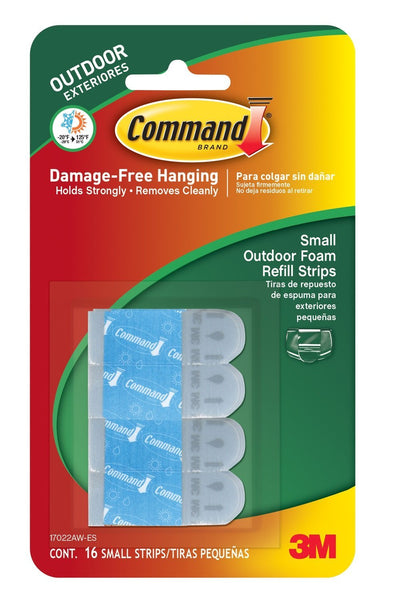 Command™ 17022AW-ES Outdoor Foam Refill Strips, Small, 16-Count