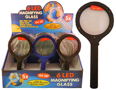 Diamond Visions 08-0260 Magnifying Glass with 6-LED Lights, Assorted Colors
