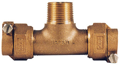 Legend Valve 313-384NL No Lead Water Service Tee, 3/4", CTS x MIP