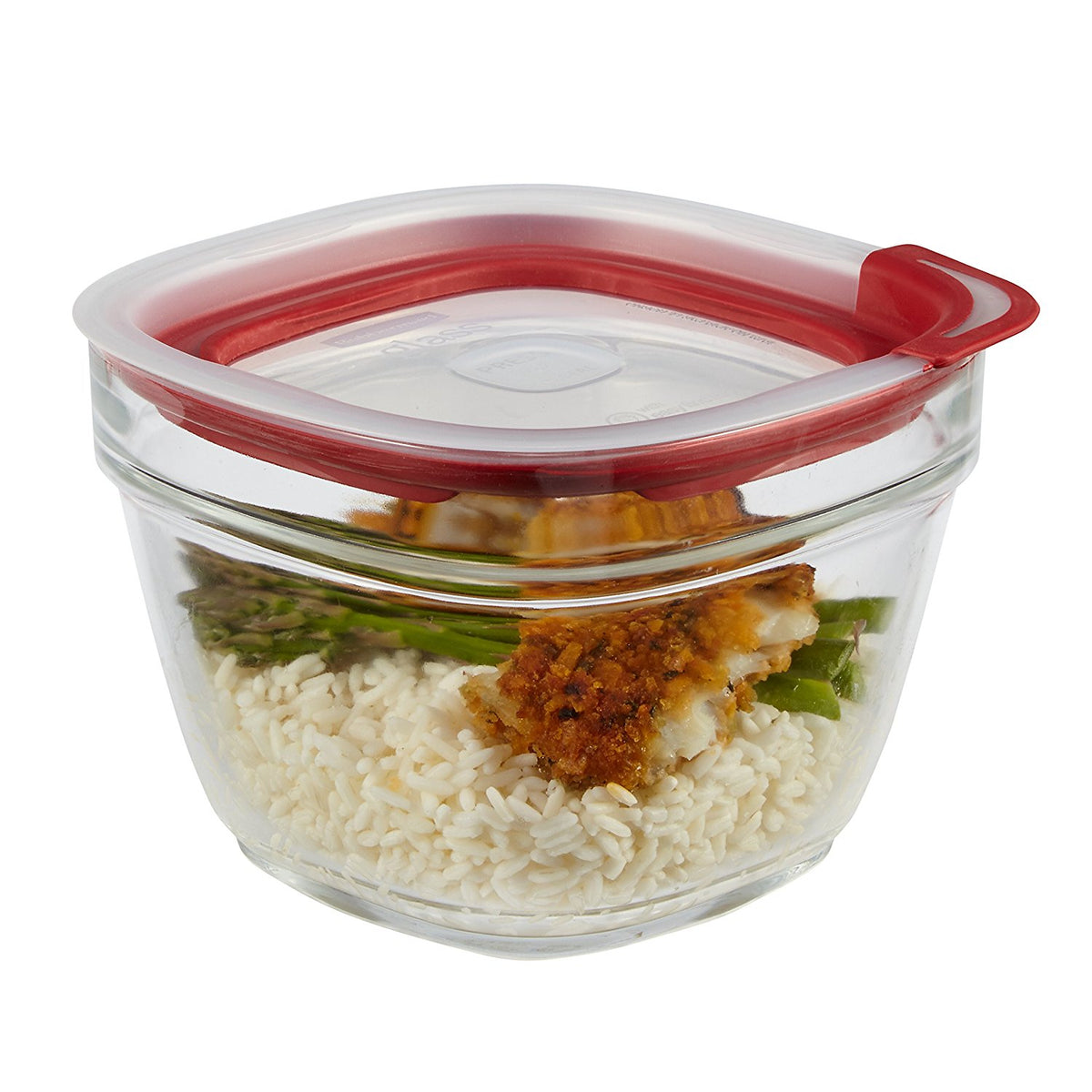 Food Storage Container, Square, Glass, 5.5-Cup