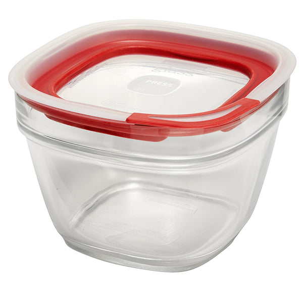 Rubbermaid® 2856005 Easy Find Lid Glass Food Storage Container, 5.5 Cup, Square