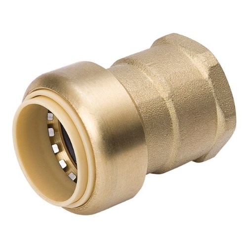 Mueller 630-205HC ProLine® Push-Fit Brass Standard Female Adapter, 1"x1"