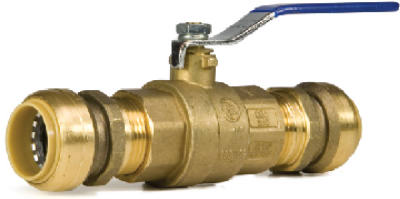 Mueller 107-065HC ProLine® Push-Fit Full Port Ball Valve, 1"x1", Forged Brass