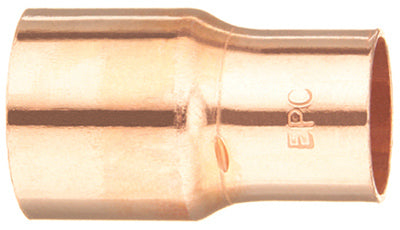 Mueller W61064 Streamline Wrot Copper Reducing Coupling with Stop, 1.5"x1.25"
