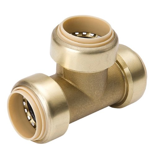 Mueller 632-004HC ProLine® Push-Fit Brass Standard Tee, 3/4"