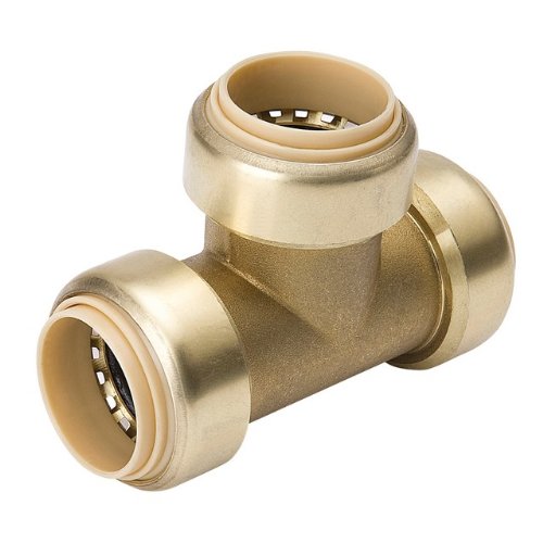 Mueller 632-005HC ProLine® Push-Fit Brass Standard Tee, 1"