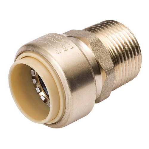 Mueller 630-105HC ProLine® Push-Fit Brass Standard Male Adapter, 1"x1"