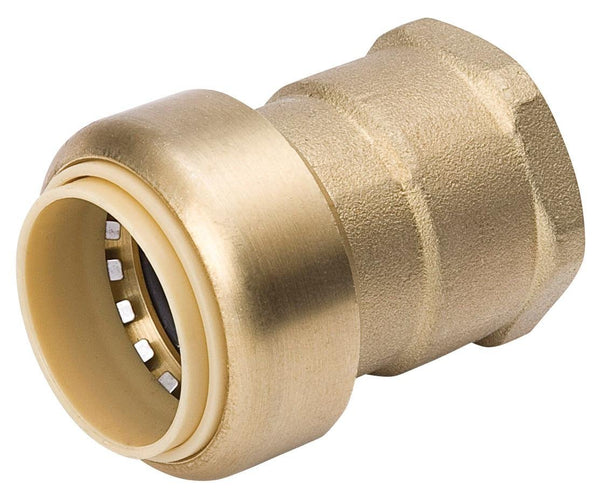 Mueller 630-204HC ProLine® Push-Fit Brass Standard Female Adapter, 3/4"x3/4"