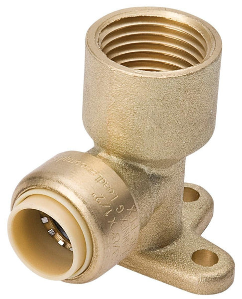 Mueller 631-103HC ProLine Push-Fit Brass Drop Ear Standard Elbow, 90-Deg, 1/2"