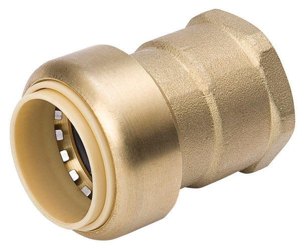 Mueller 630-203HC ProLine® Push-Fit Brass Standard Female Adapter, 1/2"x1/2"