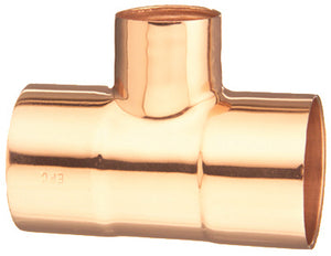 Mueller W64043 Streamline® Wrot Copper Reducing Tee, 3/4" x 1/2" x 1/2"
