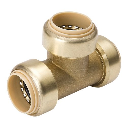 Mueller 632-003HC ProLine® Push-Fit Brass Standard Tee, 1/2"
