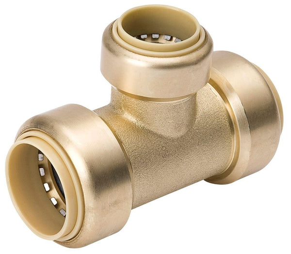 Mueller 632-443HC ProLine® Push-Fit Brass Reducing Tee, 3/4" x 3/4" x 1/2"