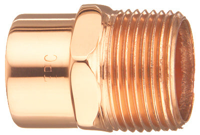 Mueller W01131P10 Streamline® Wrot Copper Male Adapter, 1/2", 10-Pack