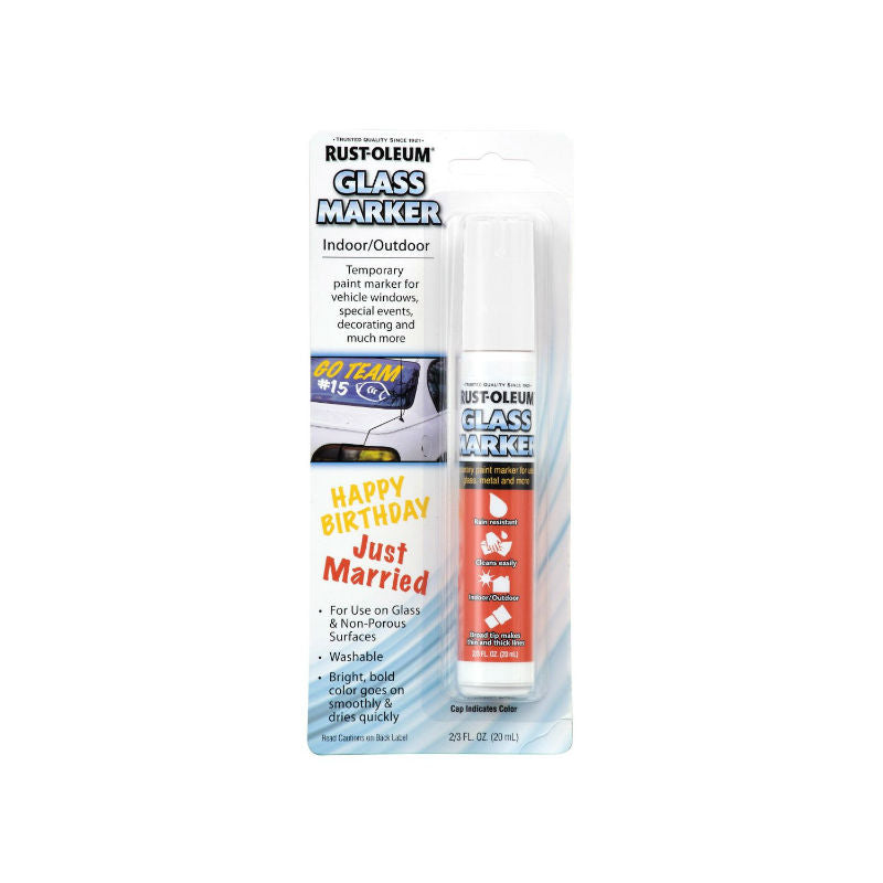 Rust-Oleum® 267963 Glass Marker Paint Pen, White, Rain Resistant
