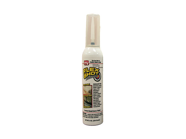 Flex Shot™ FSH8W Super Thick Rubber Adhesive Sealant, 8 Oz, White, As Seen On TV