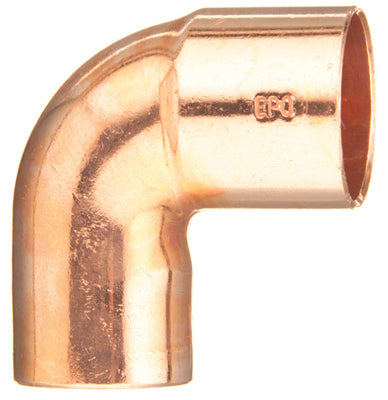 Mueller W61652 Streamline® Wrot Copper Short Radius Street Elbow, 90-Degree, 1/2"