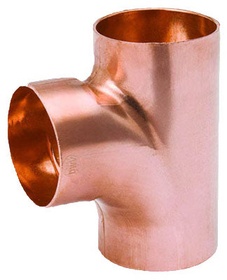 Mueller W67511 Streamline® Wrot Copper DWV 90-Degree Sanitary Tee, 1-1/2"