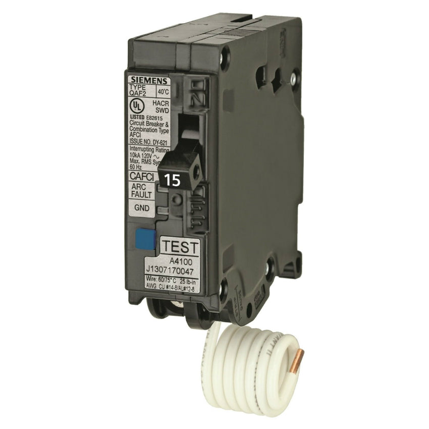 Siemens QA115AFC Arc Fault Circuit Interrupter Breaker, 15 Amp