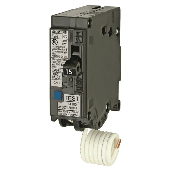 Siemens QA115AFC Arc Fault Circuit Interrupter Breaker, 15 Amp