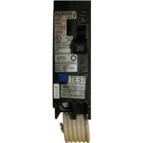 Siemens QA120AFC Arc Fault Circuit Interrupter Breaker, 20 Amp