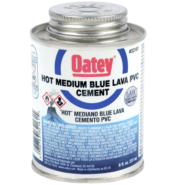 Oatey® 32161 Medium Bodied PVC Lava Hot Cement, 8 Oz, Blue
