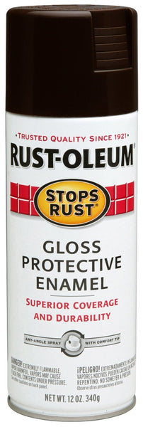 Rust-Oleum® 262661 Stops Rust® Protective Enamel Spray, 12 Oz, Gloss Dark Walnut