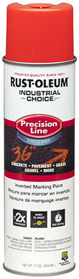 Rust-Oleum® 203037 Precision Line Inverted Marking Spray Paint, 17 Oz, Fluorescent Red-Orange