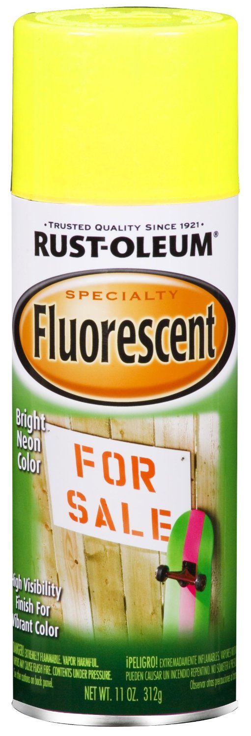 Rust-Oleum® 1942830 Specialty Fluorescent Spray Paint, 12 Oz, Fluorescent Yellow