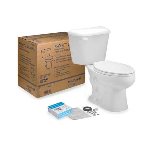 Mansfield Alto Pro-Fit 2 High Efficiency Elongated Complete Toilet Kit, White