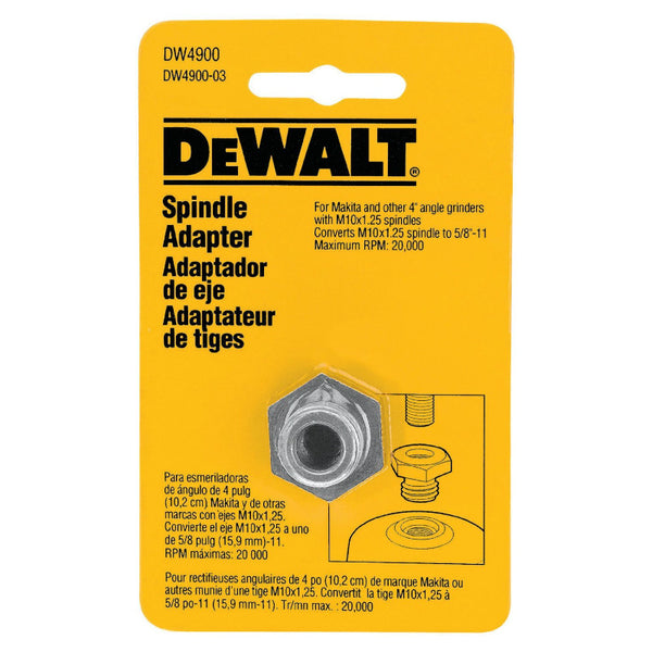 DeWalt® DW4900 Spindle Adapter for Wire Wheels, M10 x 1.25 to 5/8"-11